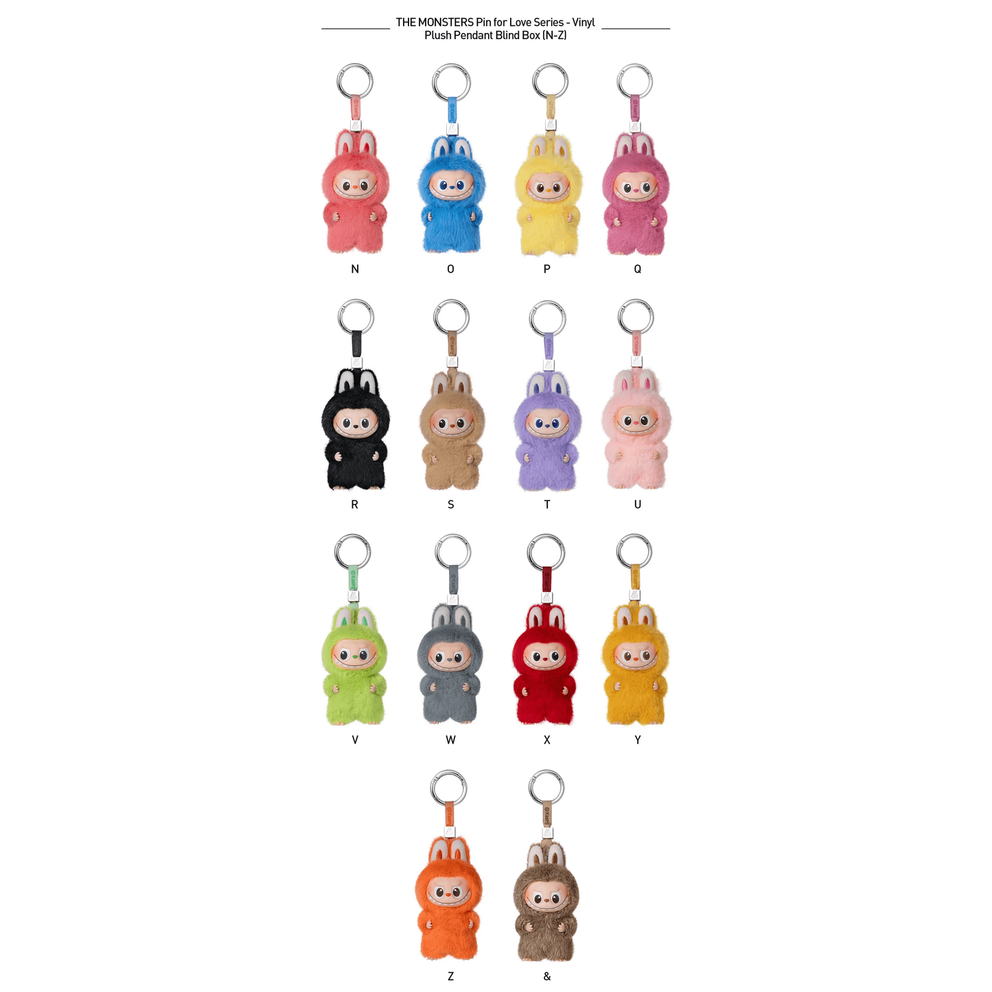 THE MONSTERS Pin for Love Series Vinyl Plush Pendant (N-Z)