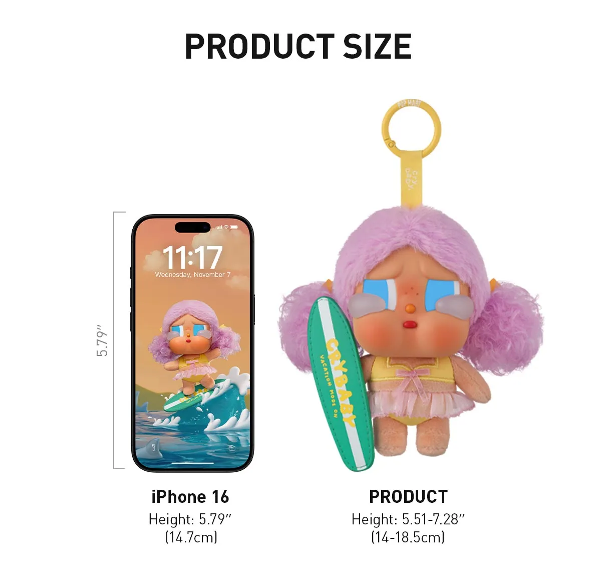 CRYBABY Vacation Mode On Series Vinyl Plush Pendant