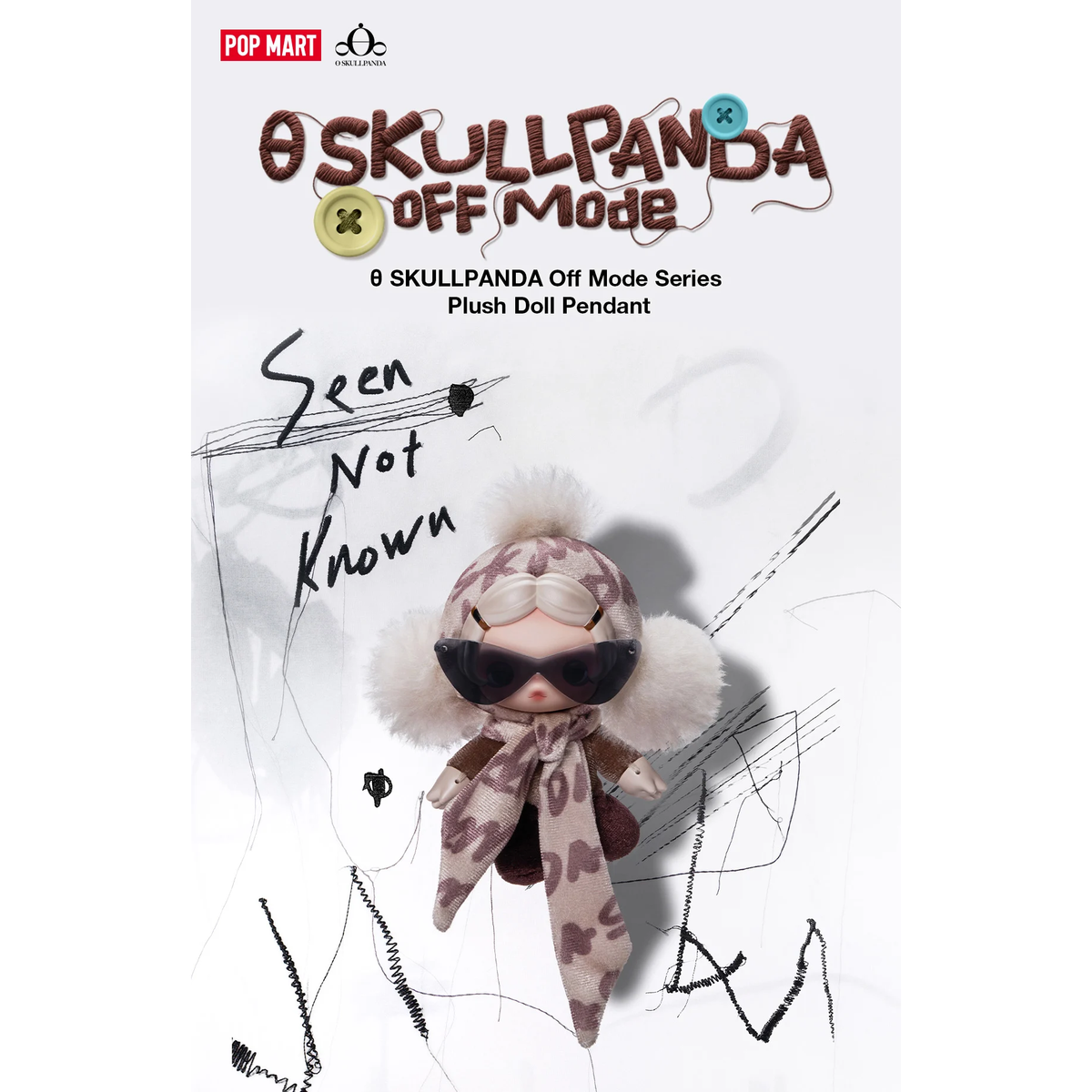 SKULLPANDA Off Mode Series Plush Pendant